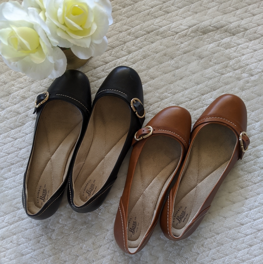 GH Bass Man-made Leather Flats